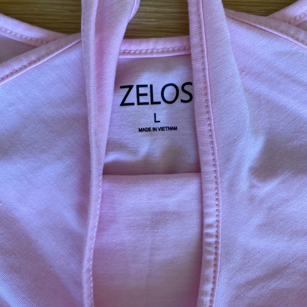 Zelos  Pink Criss-Cross Tank Work-Out Top - Picture 3 of 5